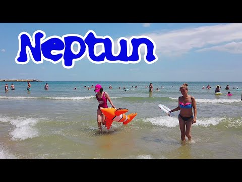 Plaja Neptun - Neptun Beach - Romania - August - walk on the seafront- 4K travel vlog calatorie