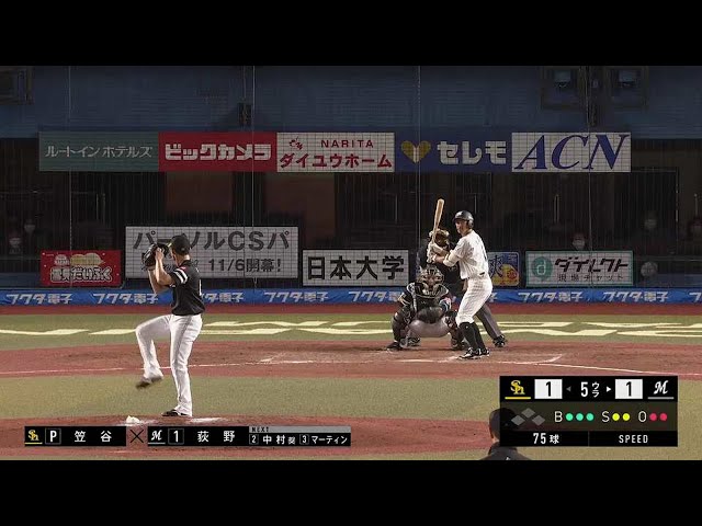 【5回裏】ホークス・笠谷俊介　1失点の好投を見せる!! 2021年10月15日 千葉ロッテマリーンズ 対 福岡ソフトバンクホークス