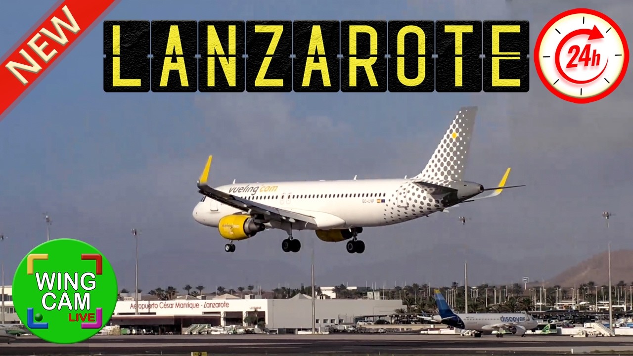 Live webcam view of Lanzarote Airport Apron & Terminal