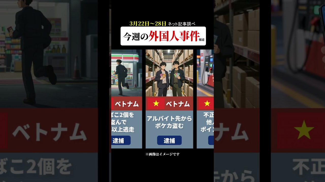 今週の外○人事件まとめ（3/22～28）