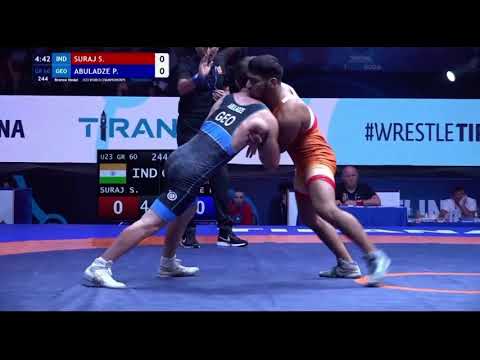 60kg GR - Pridon Abuladze (GEO) df. Suraj Suraj (IND)