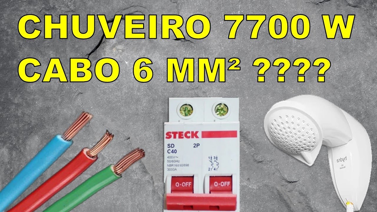 Cabo 6 mm² aguenta chuveiro de 7700 W de potência Veja a resposta com os cálculos!