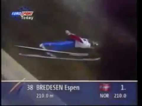 Espen Bredesen 210.0 m Planica 1997 (German Commentary)