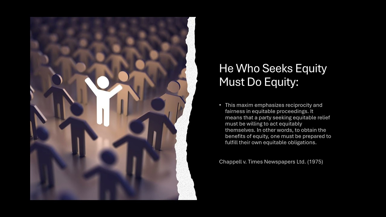 Equity: Maxims and Remedies | Law Unit 1