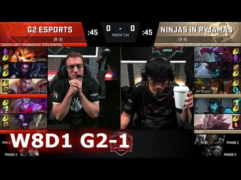 G2 eSports vs Ninjas in Pyjamas | Game 1 S7 EU LCS Summer 2017 Week 8 Day 1 | G2 vs NIP G1 W8D1