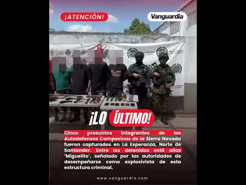 Capturan a cinco presuntos integrantes de las Autodefensas Campesinas de la Sierra Nevada.