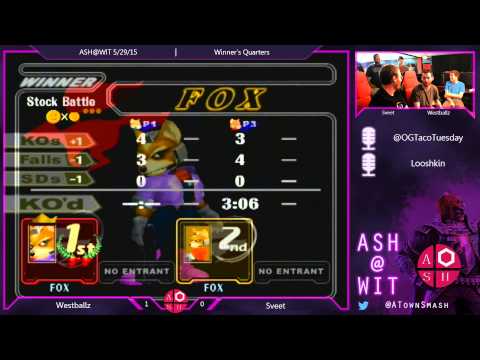 Melee Winner's Quarters ASH@WIT 5/29/15 - Westballz (Fox, Falcon) vs Sveet (Fox)