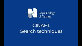 CINAHL database: search techniques