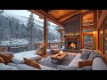 Relaxing with Snowfall Morning Porch Ambience ❄️ Winter Soft Jazz Instrumental Music for Study, Work