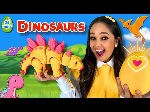 Dinosaurs Adventure with Ms Moni | Dinosaur Eggs, Colours, Shapes | Toddler Learning Videos