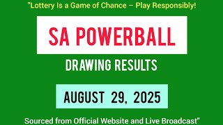 Sa Powerball Results Friday 29 August 2025 | Powerball Plus Result