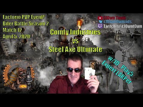 Factorio PVP Biter Battles S2 Match 12 - Comfy Industries vs. SteelAxe Ultimate