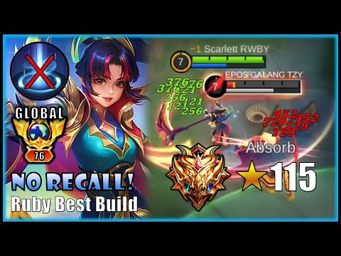 Best Ruby No-RECALL Build to Solo-Q!! | Top Global Ruby Gameplay | Ruby BEST Build 2023 MLBB