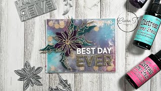 Vellum Best Day Ever Full Front Flat Shaker Card | Tim Holtz Seasonal Sketch Dies