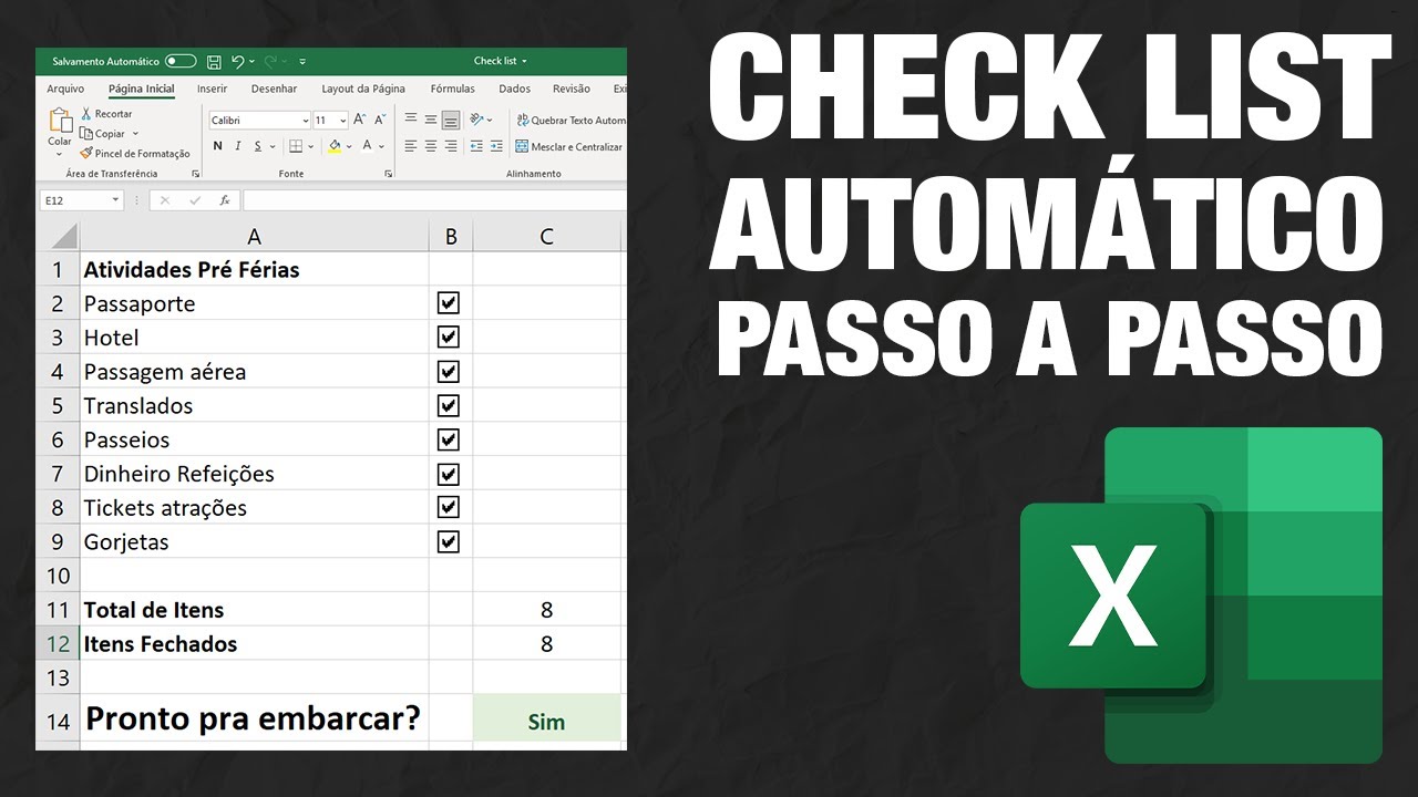 [EXCEL] COMO CRIAR UM CHECK LIST PARA QUALQUER ATIVIDADE