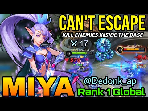 17 Kills Miya You Can't Escape from my Arrows! - Top 1 Global Miya @Dendok_ap - MLBB