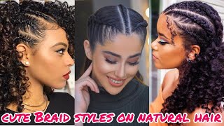 Cutest Braid styles on natural/curly hair compilation🦋🦋