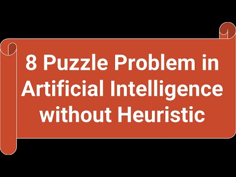 What is 8 Puzzle Problem in Artificial Intelligence without Heuristic Urdu Hindi