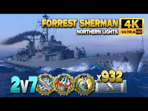 Destroyer Forrest Sherman: DAKKA DAKKA on map Northern Lights - World of Warships