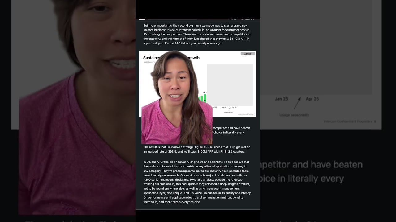 Intercom Fin AI Agent for customer support on track to hit $100M ARR in 2.5 quarters, separate from