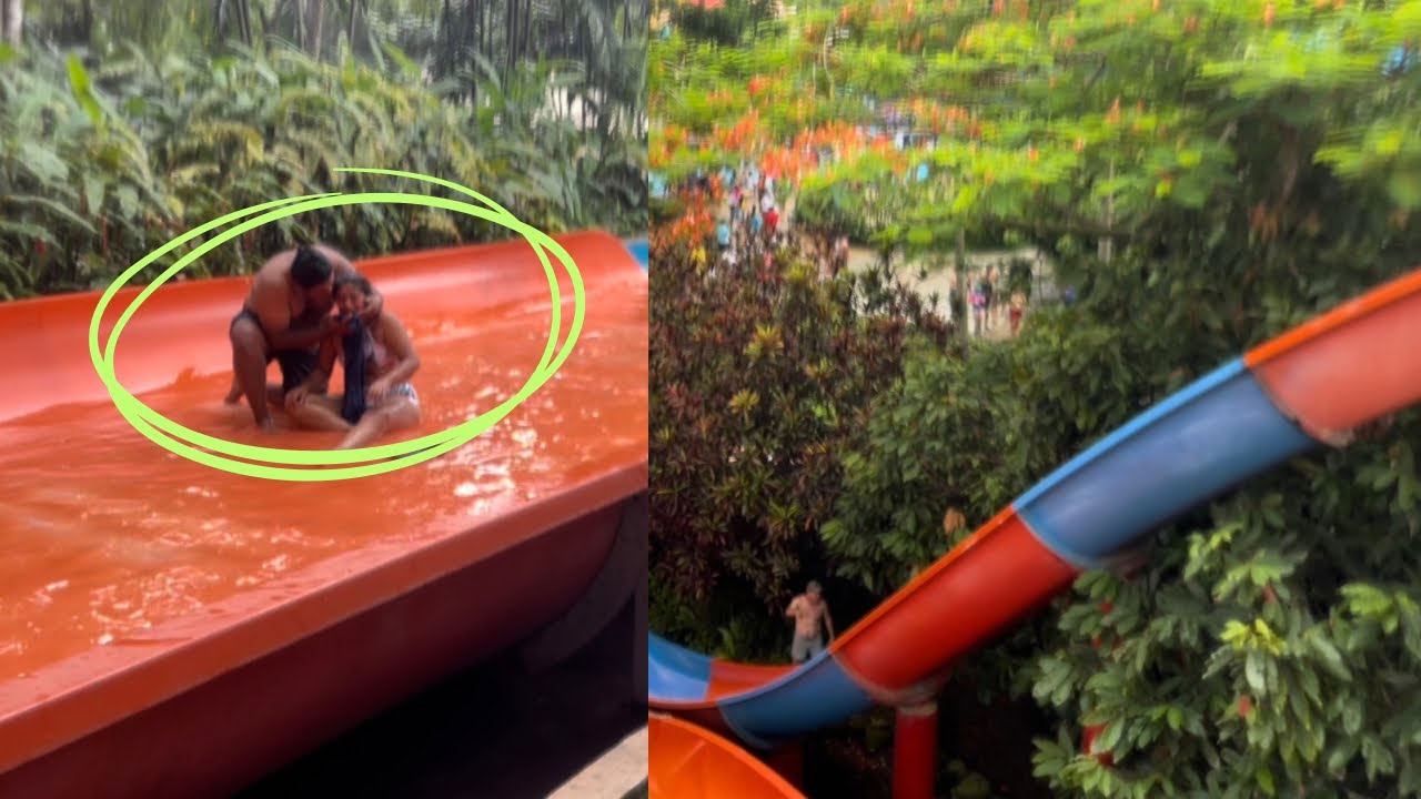 MUJER CAE DEL TOBOGÁN CUANDO ESPERÁBAMOS NUESTRO TURNO😱😨