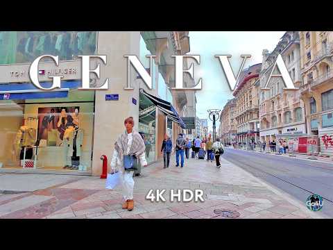 GENEVA SWITZERLAND 🇨🇭 World’s smallest metropolis / Central Streets Walking tour / 4K