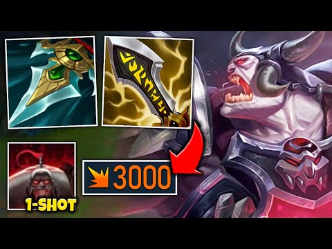 This Sion build kicks you to death in 1 auto attack (3000 damage crits)