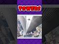 A GUY TIGHT ROPED ACROSS THE TWIN TOWERS