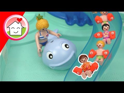 Playmobil Familie Hauser - Kita Ausflug in den Aquapark - Geschichte für Kinder mit Anna