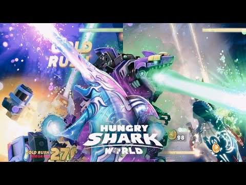MECHA SHARKJIRA VS DARK MAGIC SHARK (FIRST 10 MINUTES) - Hungry Shark World