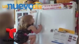 Niña escala refrigerador para conseguir esto | Un Nuevo Día | Telemundo