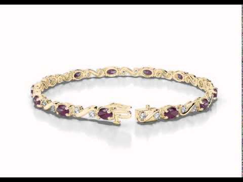 Yellow Gold Diamond & Ruby Bracelet   YGold D Ruby Bracelet 1024