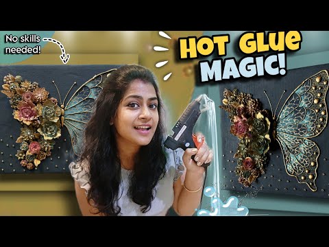 🔥"Hot Glue Gun Butterfly Art | Best Out of Waste DIY Wall decor!"
