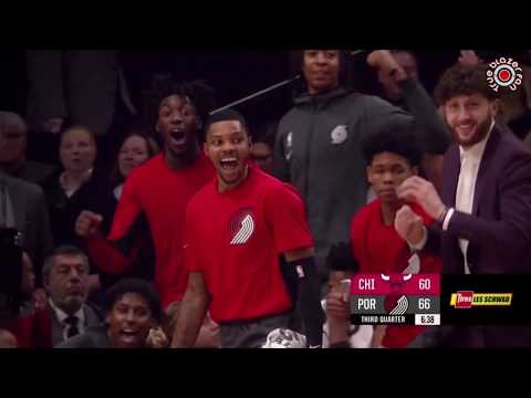 Blazers vs Bulls - Blazer Highlights - Hassan Whiteside 10 Blocks - November 29, 2019