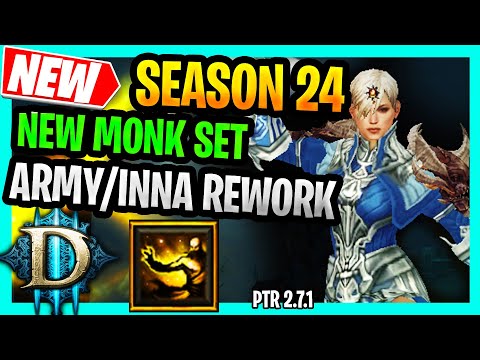Diablo 3 Season 24 New Monk Set Mystic Ally Army Build (Inna Rework Testing D3 PTR Season 24)