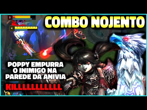 ESSE COMBO É MUITO NOJENTO KKK, NÃO TEM COMO NÃO TILTAR - POPPY E ANIVIA BOT - LEAGUE OF LEGENDS