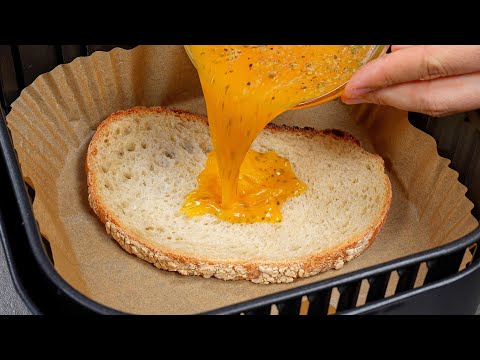 Pour Eggs Over Bread in the Air Fryer… Breakfast Will NEVER Be the Same!