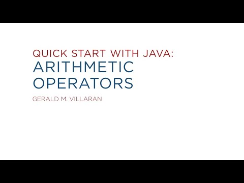 Lecture 9 Quick Start With Java Arithmetic Operators