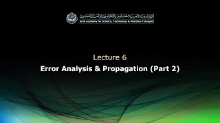 CC413 - Lecture 6: Error Analysis and Propagation (Part 2)