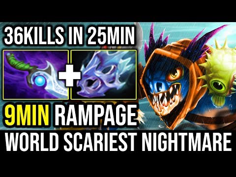 WTF 9Min Rampage [Slark] Nightmare is Real 36kills in 25Min Non Stop Hunting Food 8000 MMR DotA 2