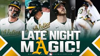 The A's hit homers in the 7TH, 8TH, 9TH, before WALKING IT OFF in extras! ????????