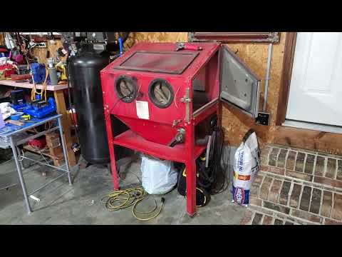 Harbor Freight Sand blaster, A pieced together compressor and 220v lines ran.