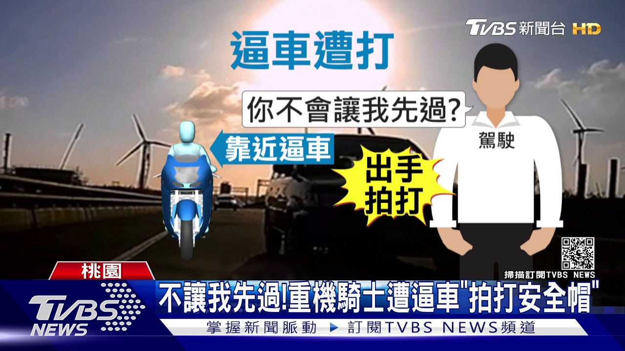 不讓我先過！　重機騎士遭逼車「拍打安全帽」