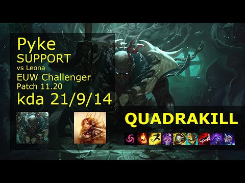 Pyke Support & Tristana vs Leona & Miss Fortune - EUW Challenger 21/9/14 Patch 11.20 Gameplay