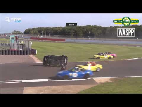 BRSCC Mazda MX-5 Championship (Group A & C) 2020. Race 1 Silverstone Circuit. Start | Big Crash