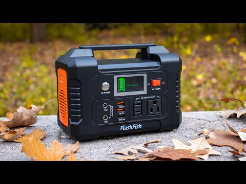 Portable Power Station 200W, FF Flashfish 40800mAh Backup Power Battery Pack With 110V AC Outlets/2 DC Ports/3 USB Ports, Solar Generator Power Supply For Home Backup, Power Outages, and Camping video review thumbnail