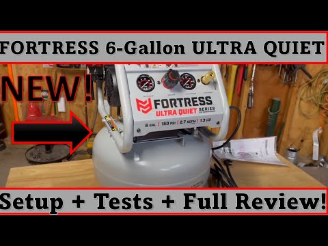 NEW! Fortress 6-Gallon ULTRA-QUIET Oilless Air Compressor - Setup, Tests & Full Review!