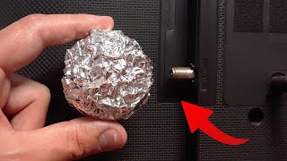 Insert Aluminum Foil into the TV and Unlock all the Channels in the World! How To Make a TV Antenna!