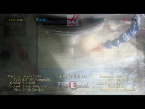 TRUEMill cutting 304 Stainless Steel on a Haas VF-2