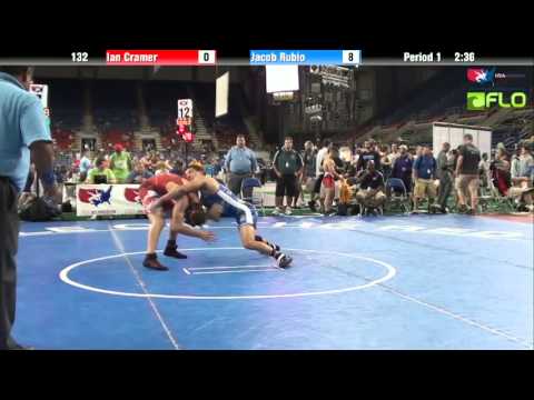 Junior 132 - Ian Cramer (California) vs. Jacob Rubio (Texas)